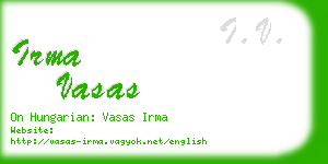 irma vasas business card